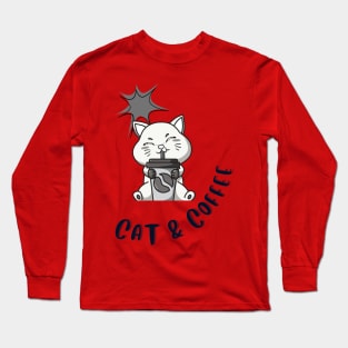 cat and coffee Long Sleeve T-Shirt